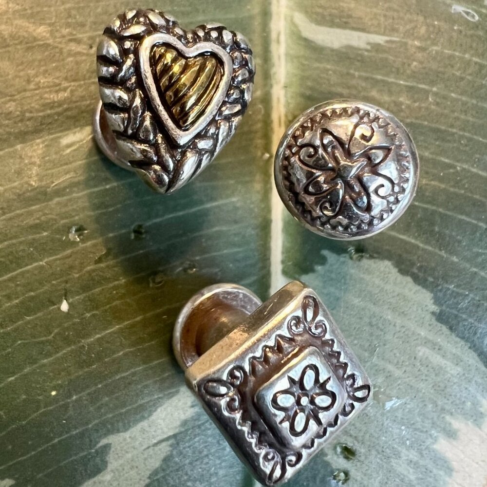 Vintage Brighton Thumb Tacks / Push Pins (3) + Gift Bag